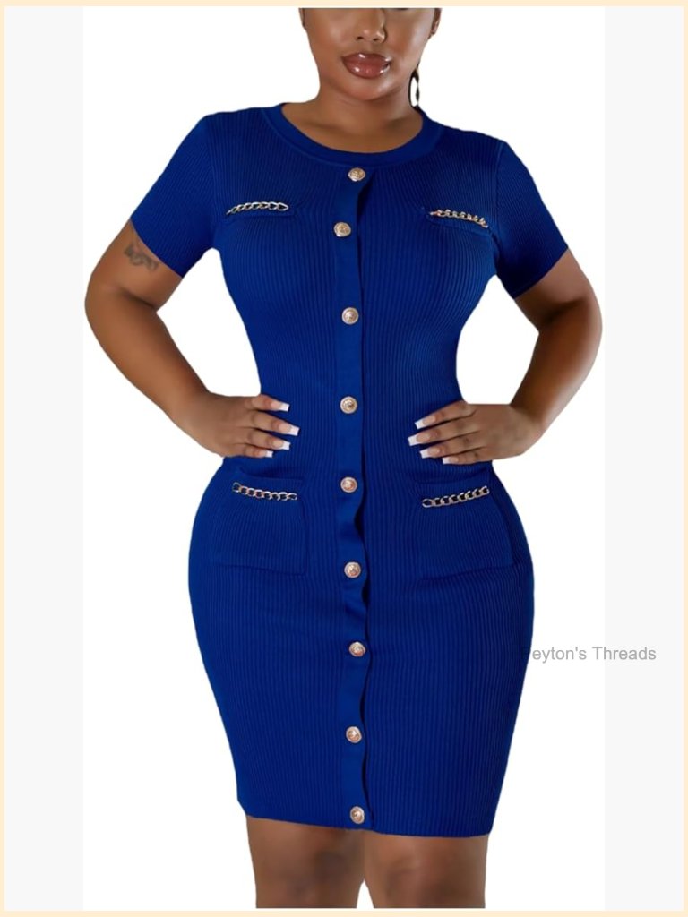 Long Sleeve Bodycon Knit Dress Crewneck Solid Pullover Mini Party Dress